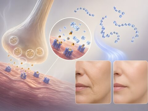 Collagen glycation sugar molecules damaging skin matrix science concept diagram