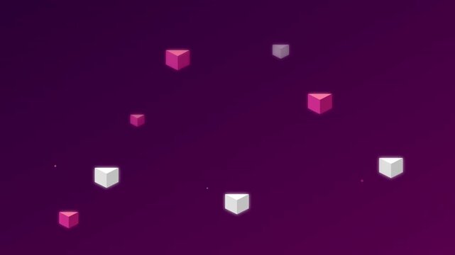bubblegum pink isometric blocks playful geometric animation
