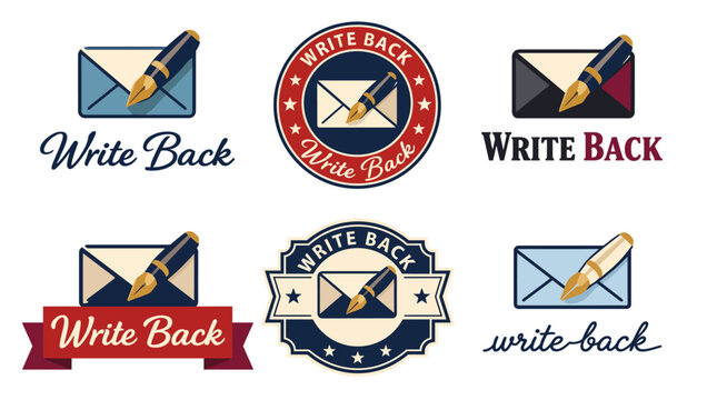 This diverse array of 'Write Back' graphics captures the essence of communication and interaction, making it ideal for marketing materials and correspondence visuals.