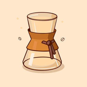 Chemex coffee isolated illustration