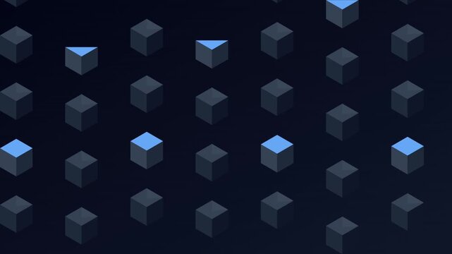cascading isometric blocks flat vector motion graphic
