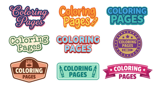 A vibrant array of coloring page logos designed for creative activities, perfect for children and adults alike, promoting relaxation and artistic expression.