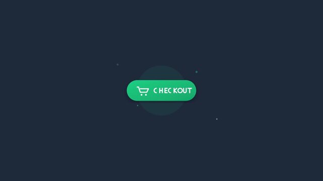 Clean Flat Design Checkout Button Animation For Websites