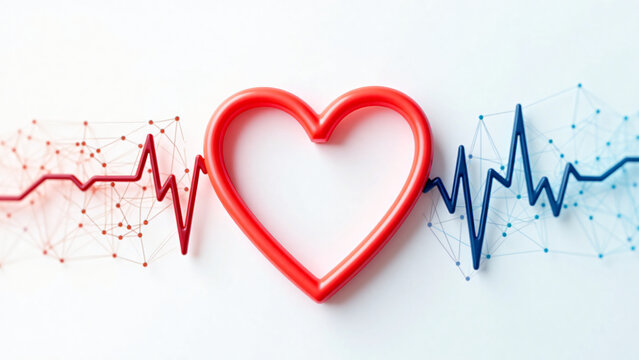 Healthcare Heart Symbol With Digital Network