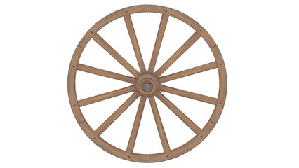 3d rendering wagon wheel design with wooden texture and structure © santiago