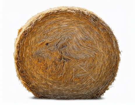 isolated round bale of hay hay bale animal bedding straw fodder cattle feed for farm animals