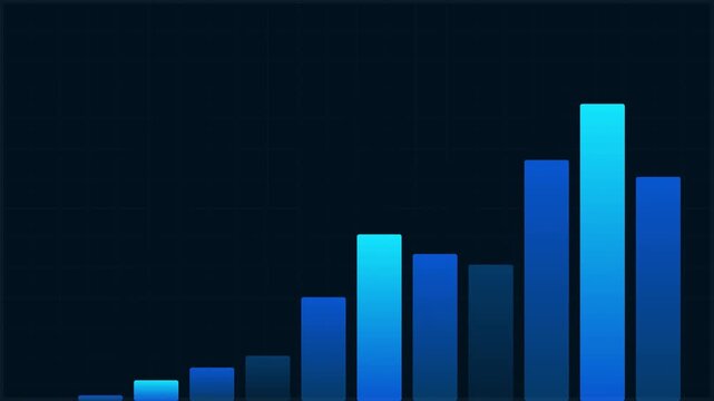 Corporate Blue Gradient Bar Chart Expansion Animation