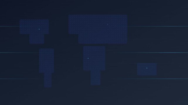 Corporate Blue Grid World Map With Animated Latitudes
