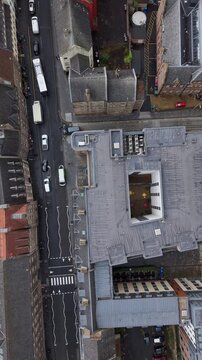 Hyperlapse over vibrant city of Edinburgh, Scotland