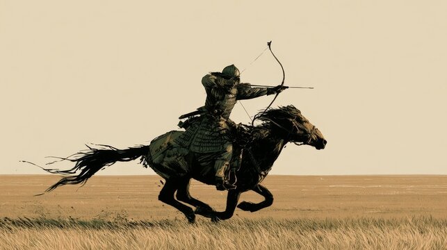 Mongol Horse Archer Lamellar Armor Parthian Shot Comic Art
