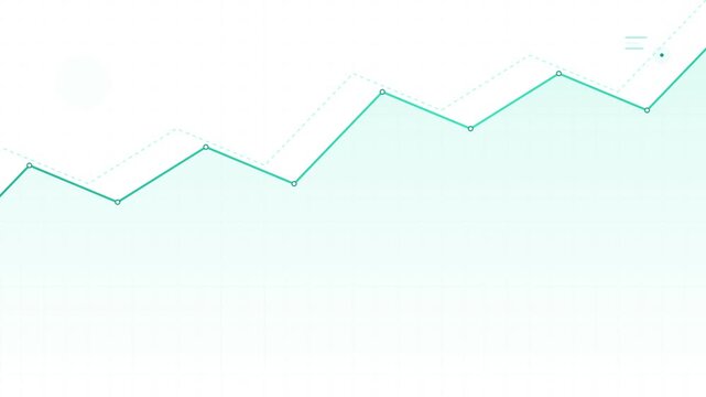 Crisp Teal And White Analytic Growth Trend Animation