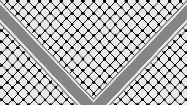 Seamless keffiyeh pattern with black and white geometric woven motifs, traditional Middle Eastern textile design for fabric, wallpaper, fashion, and decorative backgrounds.