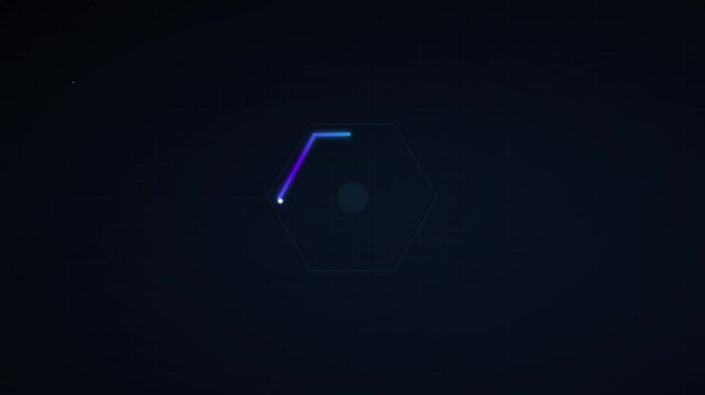 Cyber Blue Hexagon Spinner With Tech Grid Overlay