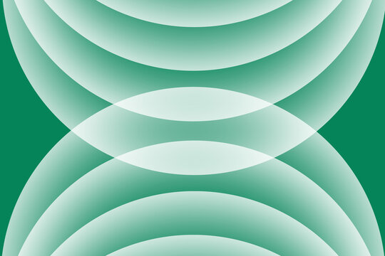 Elegant emerald green geometric wave background with central lens shape