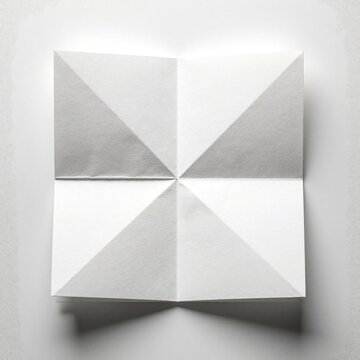 White paper folded into four squares creating geometric planes. Shadow plays across the textured surface, offering clean, minimal design space for any project.