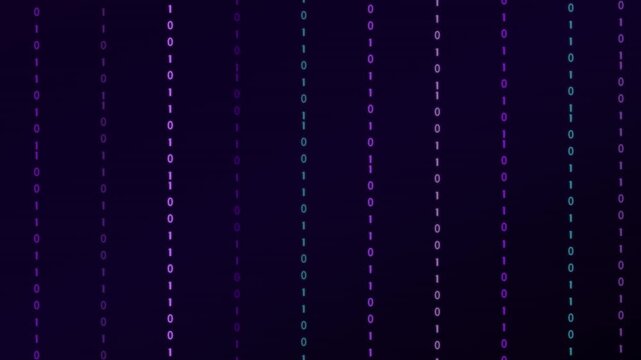 cyber violet binary code rain vector overlay