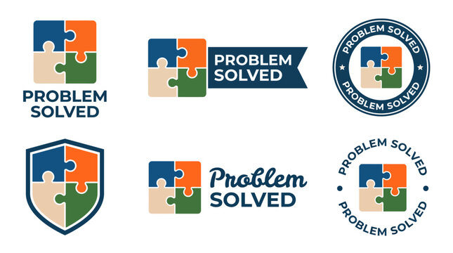A creative collection of puzzle-themed graphics symbolizing problem-solving concepts, suitable for various business and educational contexts illustrating solutions.