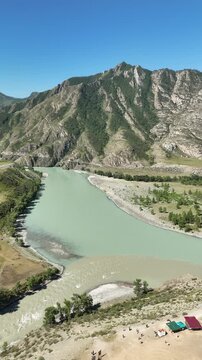 Confluence of the Chuya and Katun Rivers in Altai