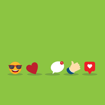 Mobile App Interface Icons for Social Reactions and Notifications