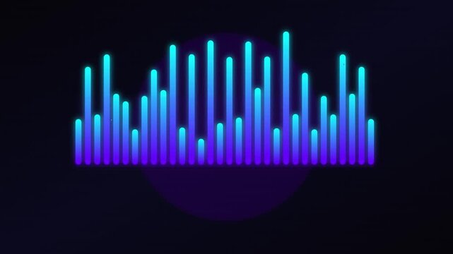 Digital Audio Waveform Equalizer Vector Animation Black