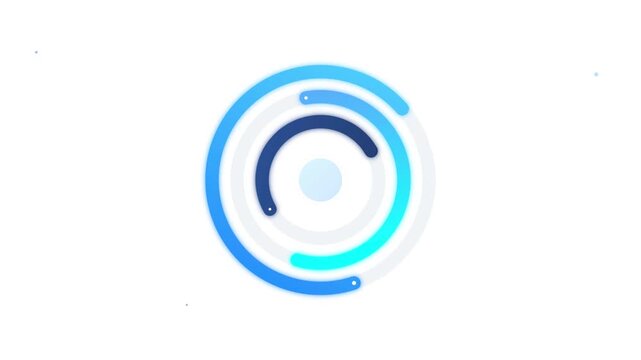 digital dashboard progress rings with vibrant gradient loading