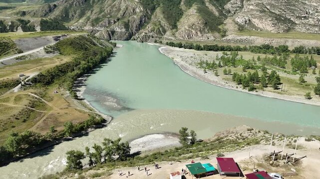 Confluence of the Chuya and Katun Rivers in Altai