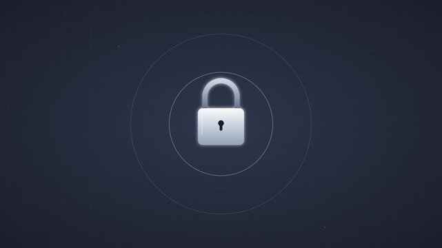 digital lock pulse cybersecurity encryption vector graphic
