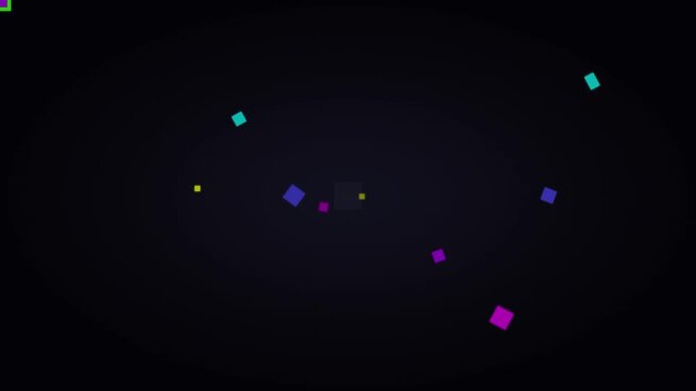 Digital Pixel Grid Explosion With Vibrant Square Elements