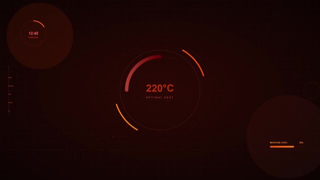 digital recipe cooking hud with temperature and timer