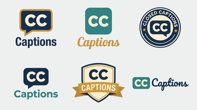 A collection of logos and icons promoting closed captions and subtitles, focusing on accessibility in media content and enhancing audience engagement across platforms.
