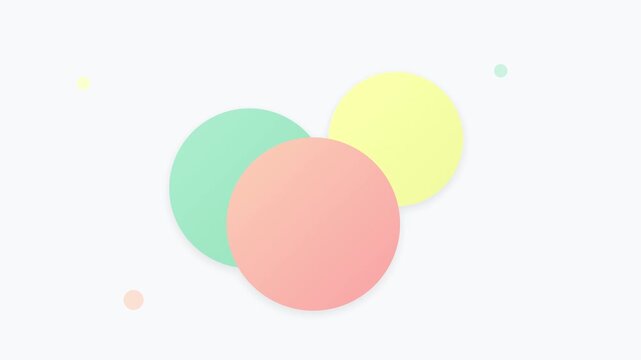 dynamic high contrast pastel floating circle overlay style