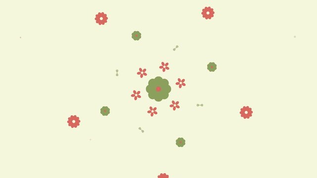 earthy boho style rotating flower background animation