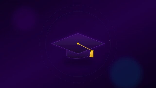 education online learning graduation cap modern visual