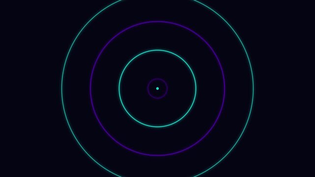 Electric Indigo and Cyan Digital Pulse Circular Rings