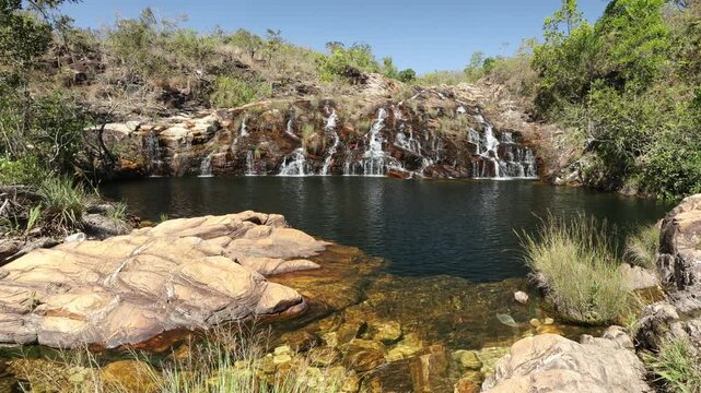 Waterfall in Serra da Canastra region - Delfin&oacute;polis, Minas Gerais, Brazil