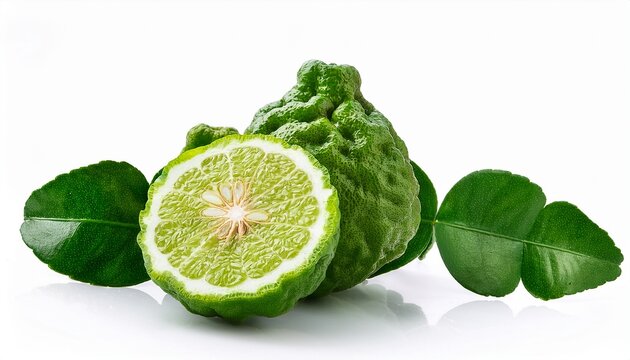 Bergamot Kaffir Lime Isolated On The White Background