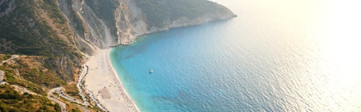 Golden Hour over Myrtos Beach on Kefalonia Island