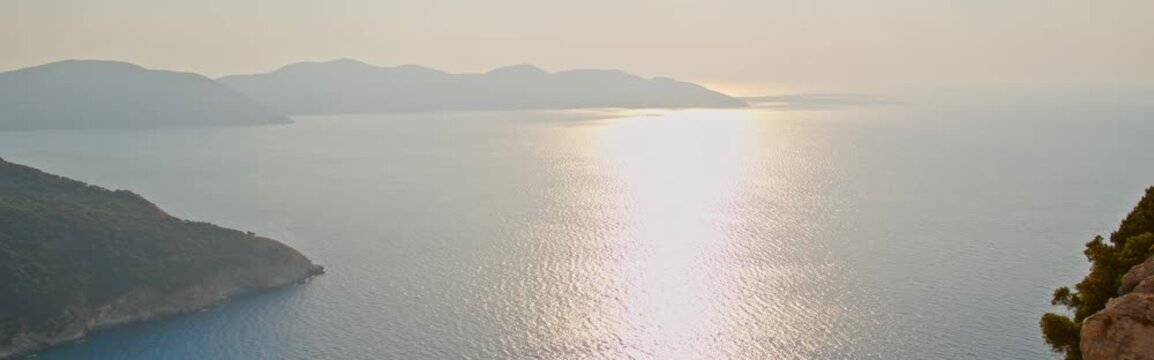 Golden Hour over Myrtos Beach on Kefalonia Island