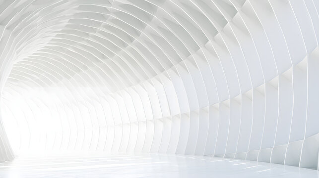 A pristine, geometric white architectural structure makes for a stunning product mockup, a minimalist website banner, a tech presentation, and a modern design backdrop