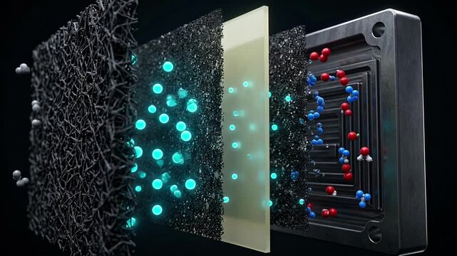 Hydrogen fuel cell membrane electrode assembly cross-section