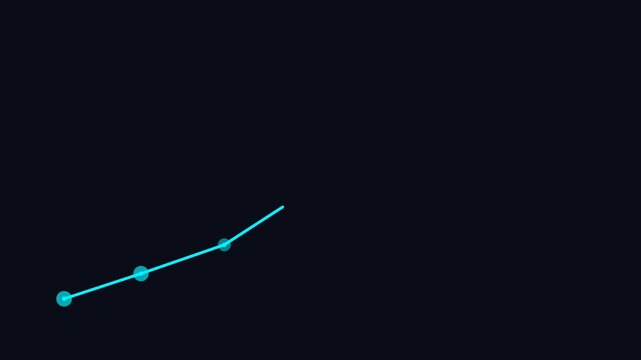 Modern abstract graphic design featuring a fluid line connecting multiple glowing points, symbolizing digital progress, data visualization, and continuous motion in a tech-inspired context