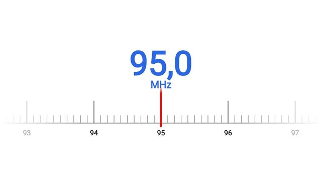 Radio frequency tuner scale showing 95