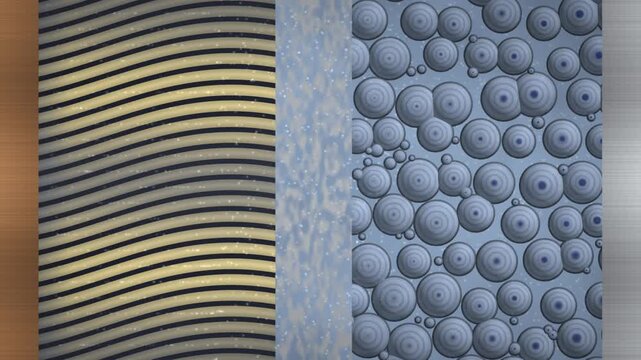 Lithium Ion Battery Cell Cross Section With Layered Graphite Anode And Porous Cathode Particles, Seamless Loop in subtle cobalt tones