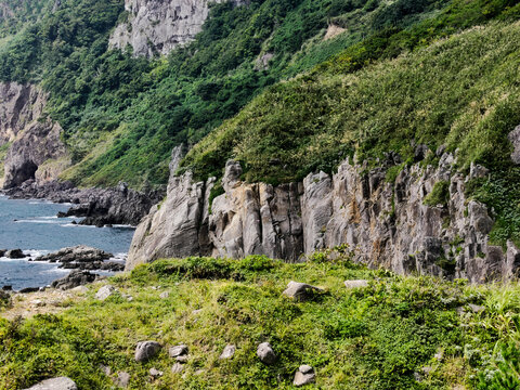 立待岬の岩壁

