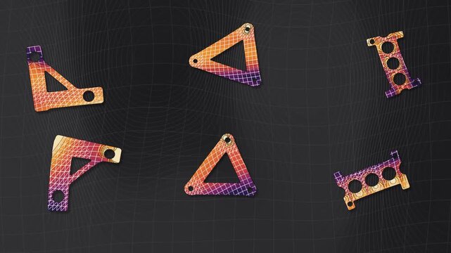 Finite Element Analysis Von Mises Stress Contour On Deforming Bracket Meshes Seamless Loop in bright graphite tones