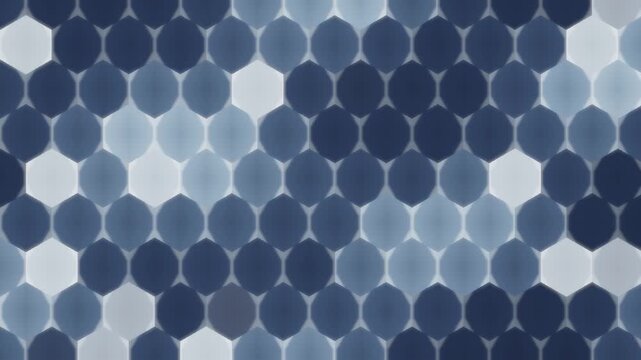 Glowing hexagonal tech grid pulsing honeycomb energy cells seamless loop in deep silver tones