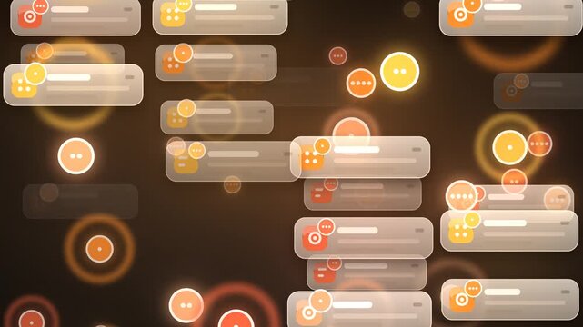 Notification Cards Pop Up With Counter Badges UI Motion Background Seamless Loop in soft graphite tones