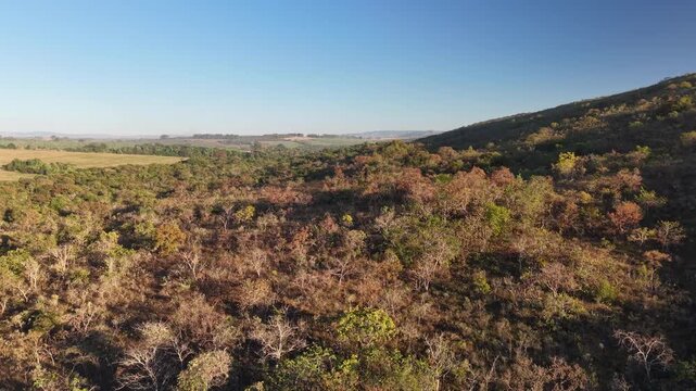 Drone view of the mountains of Serra da Canastra, in Minas Gerais