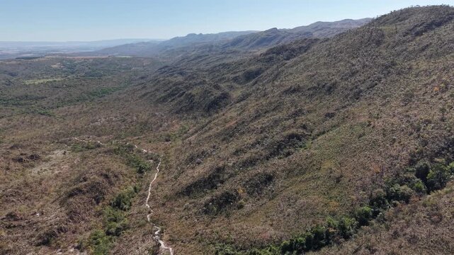 Drone view of the mountains of Serra da Canastra, in Minas Gerais