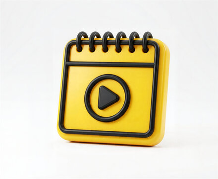 Video calendar icon for 3D media content planning